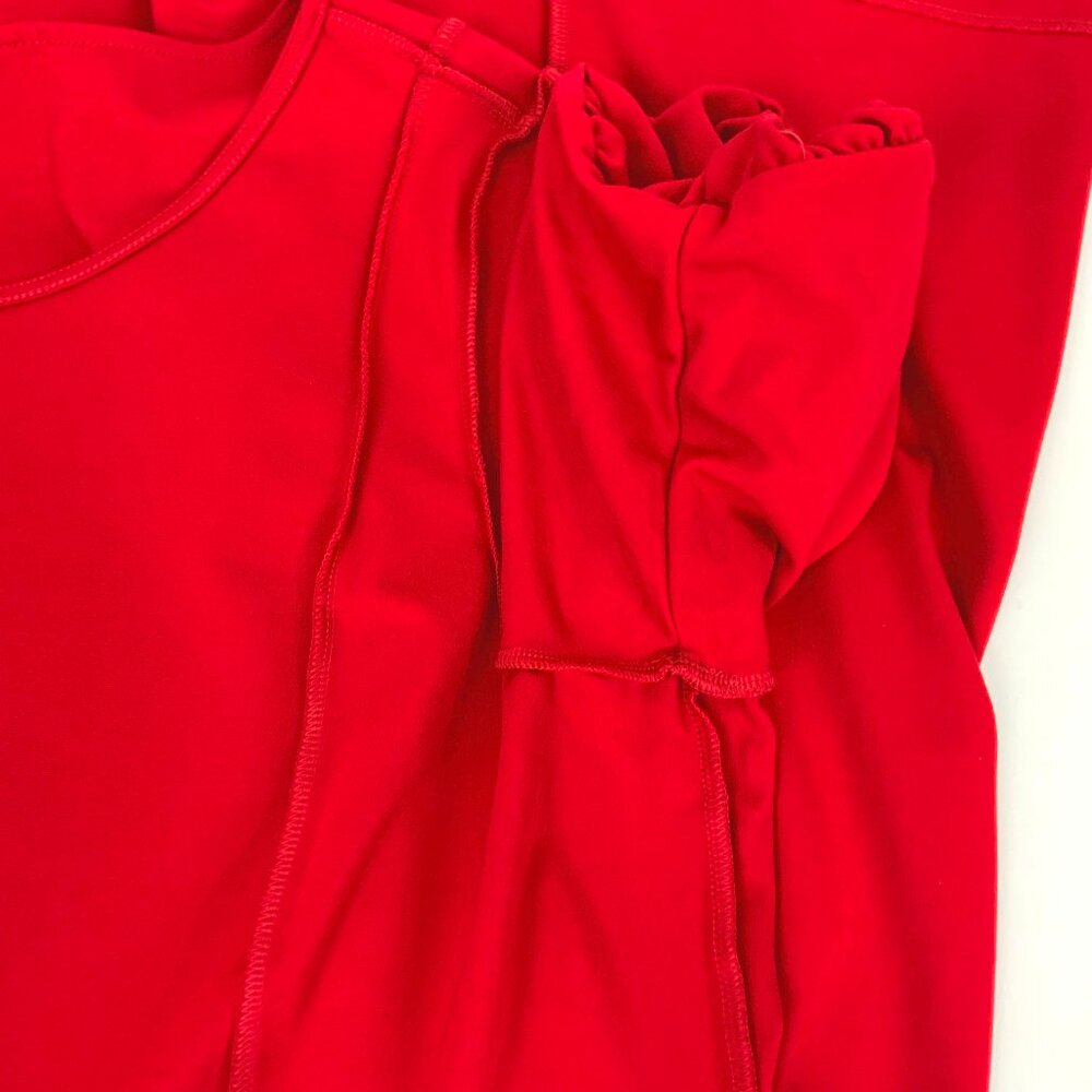 New J Jill Simple Elegance Puff Sleeves Dress In Red Cherry Size 2XL - Picture 16 of 16